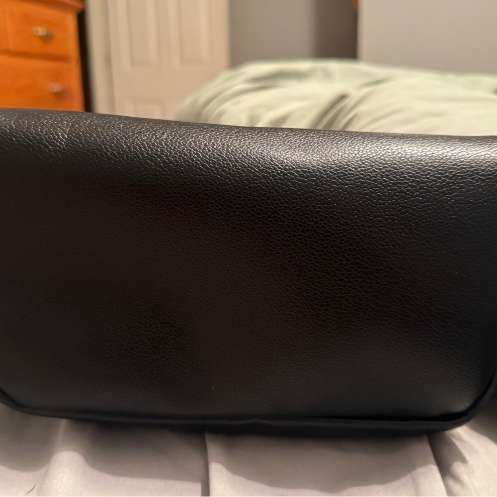 CC Cosmetic Case Black Leather Pouch with Gold Zipper - Picture 3 of 5